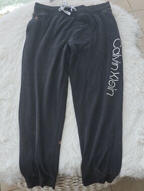 Calvin Klein Black Sweatpants with White Logo